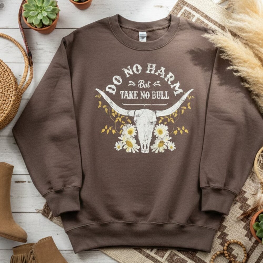 Maurices "Do No Harm But Take No Bull" Longhorn Graphic Sweatshirt